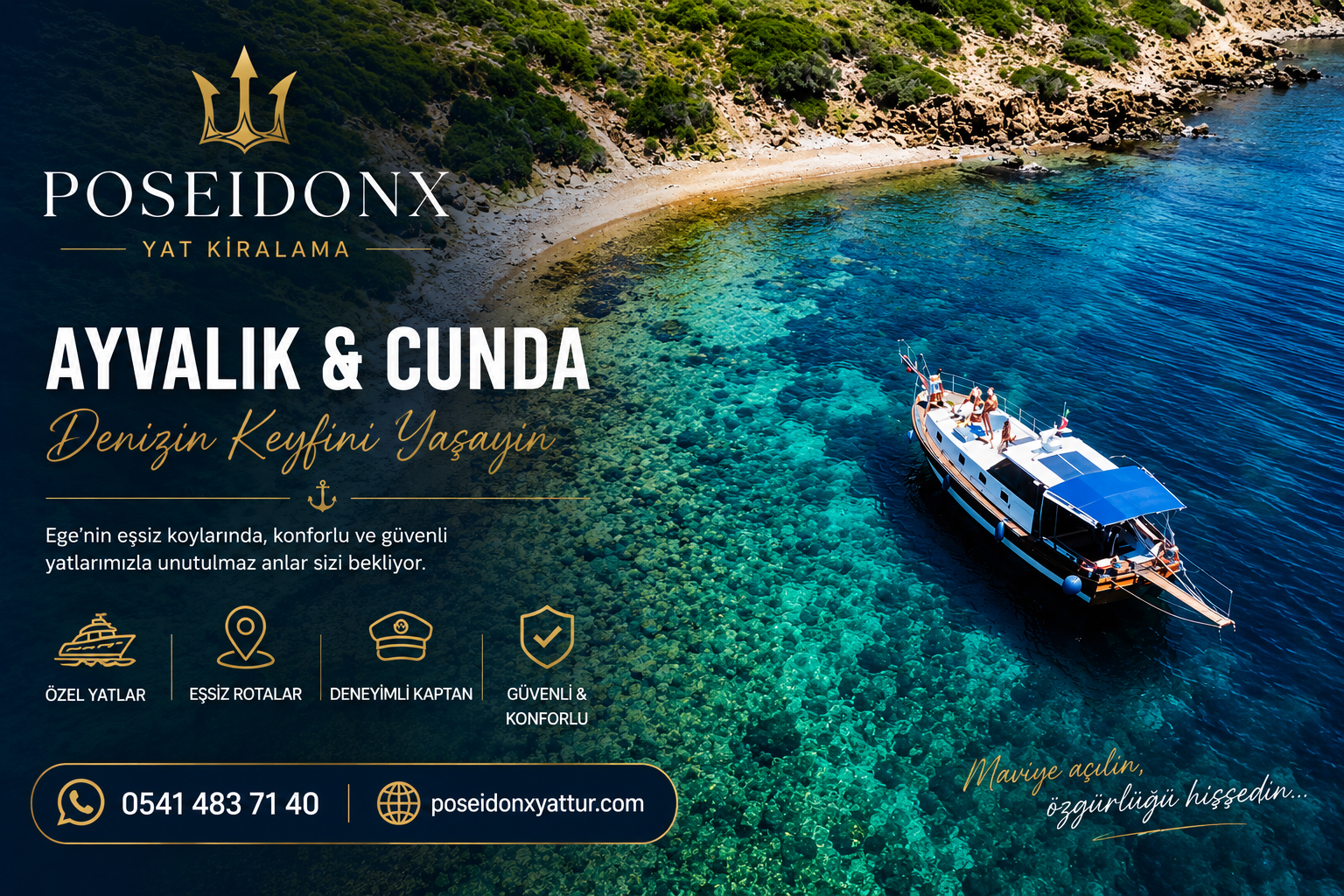 Ayvalık Özel Tekne Turu- Poseidon X Yat